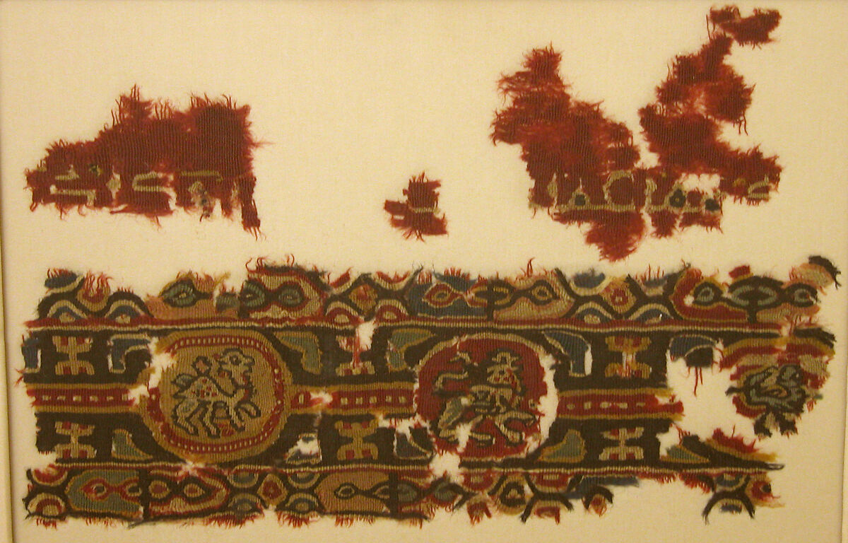 Tiraz with Medallions, Wool; tapestry weave