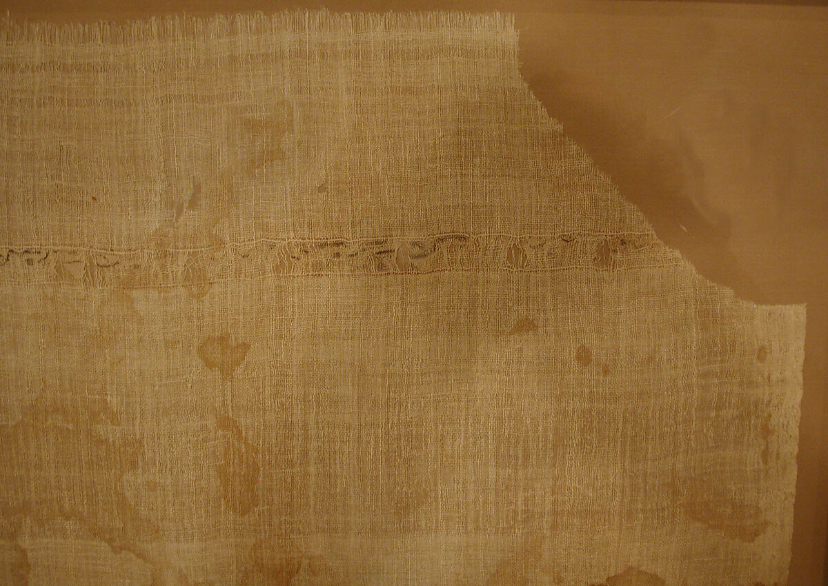 Textile Fragment, Linen; tapestry weave
