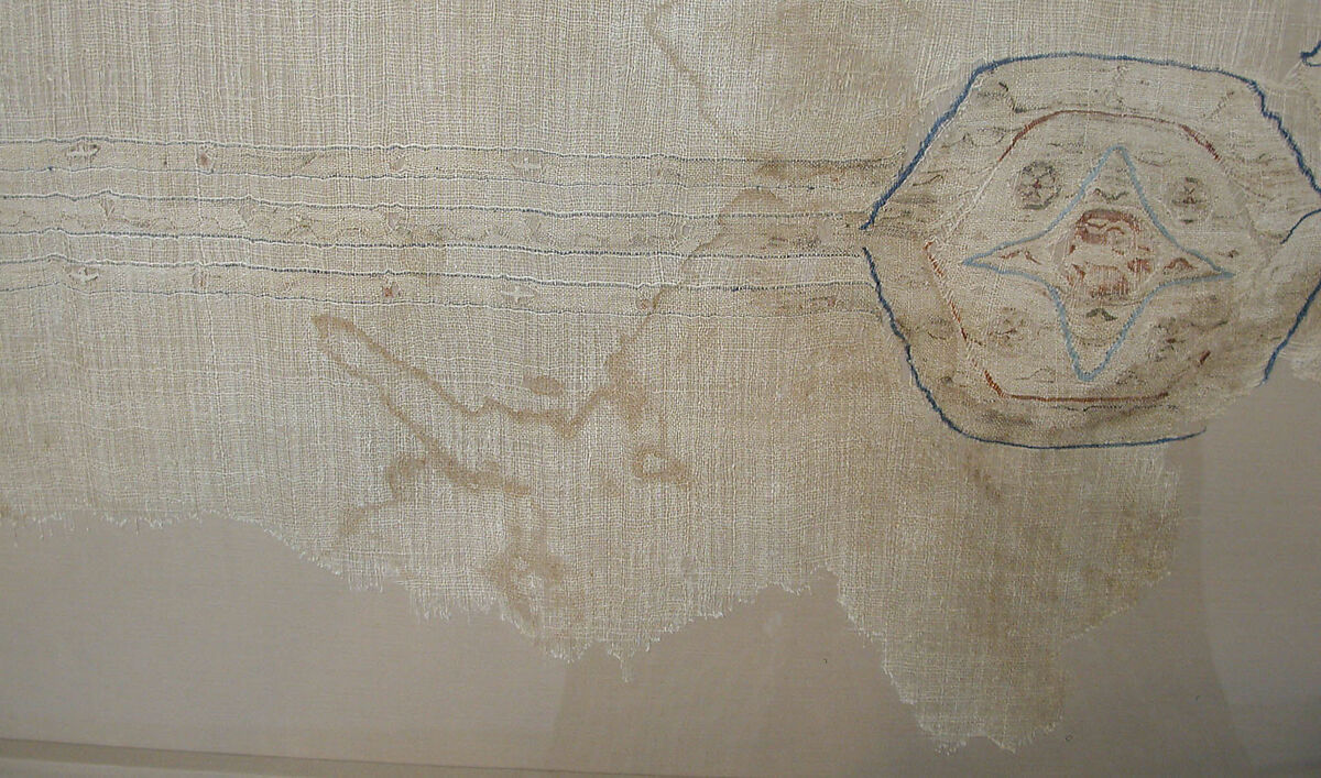 Textile Fragment, Linen; tapestry weave