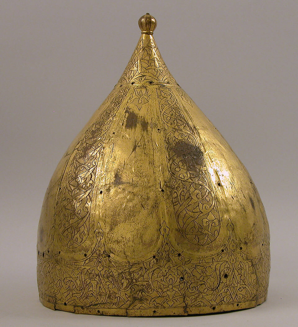 Helmet, Copper; embossed, engraved, stippled, and gilded