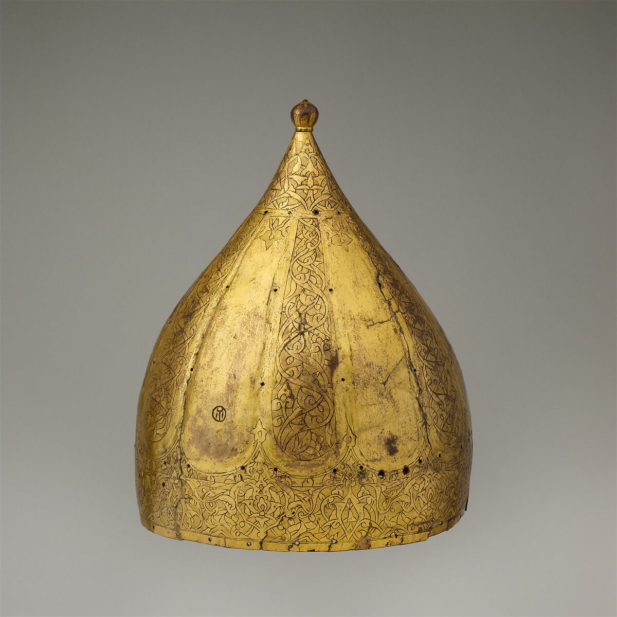 Helmet, Copper; embossed, engraved, stippled, and gilded