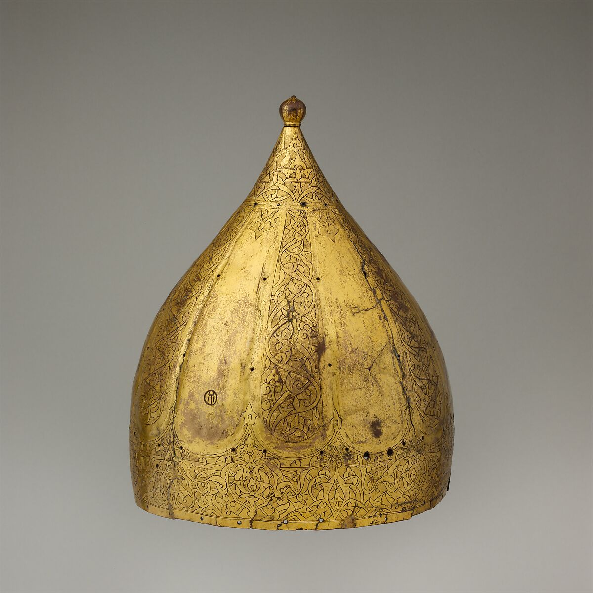 Helmet, Copper; embossed, engraved, stippled, and gilded 