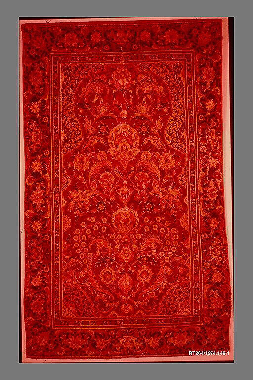 Prayer Rug, Silk, wool; asymmetrically knotted thread