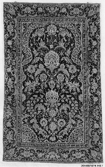 Prayer Rug, Silk, wool; asymmetrically knotted thread
