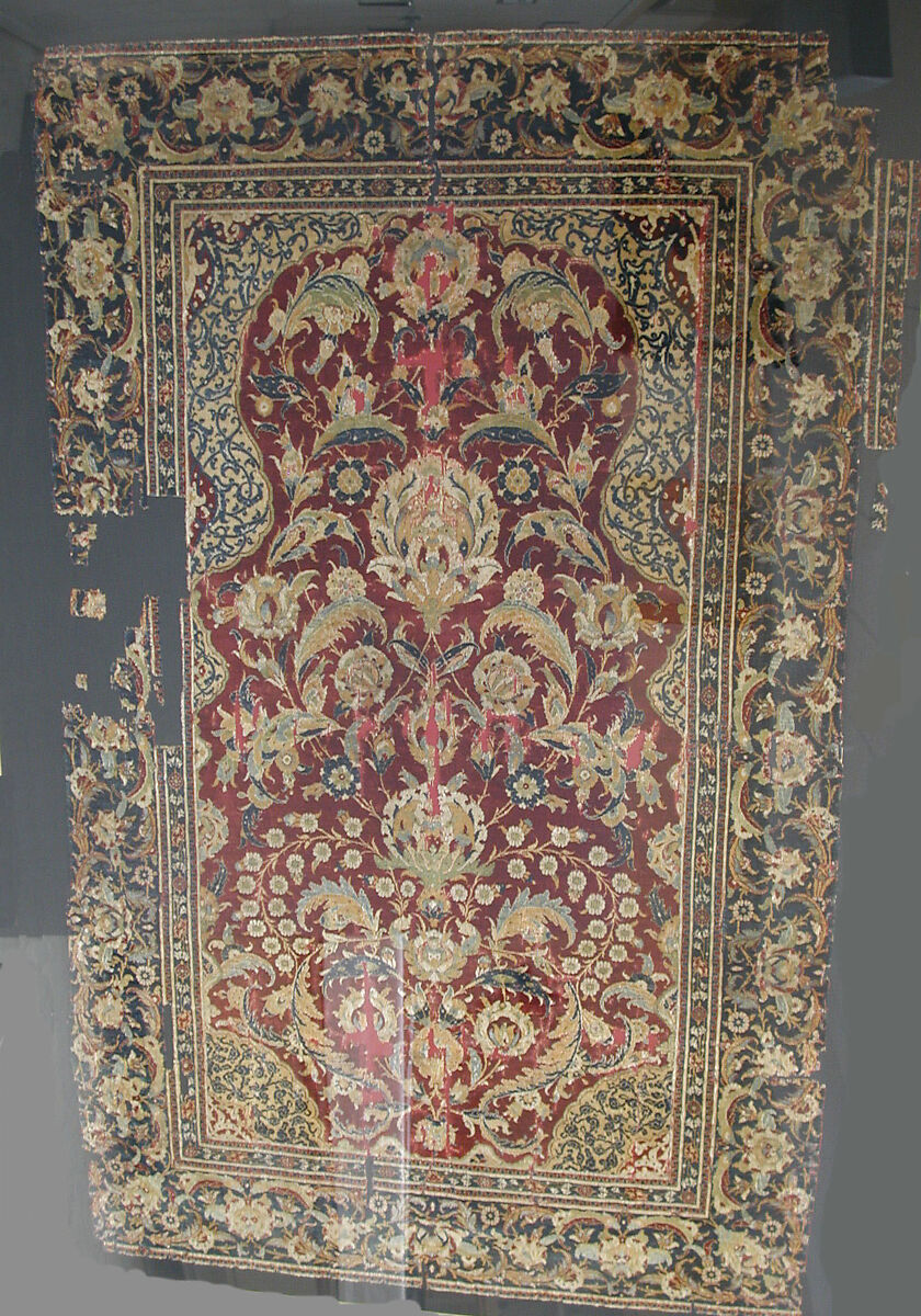 Prayer Rug, Silk, wool; asymmetrically knotted thread