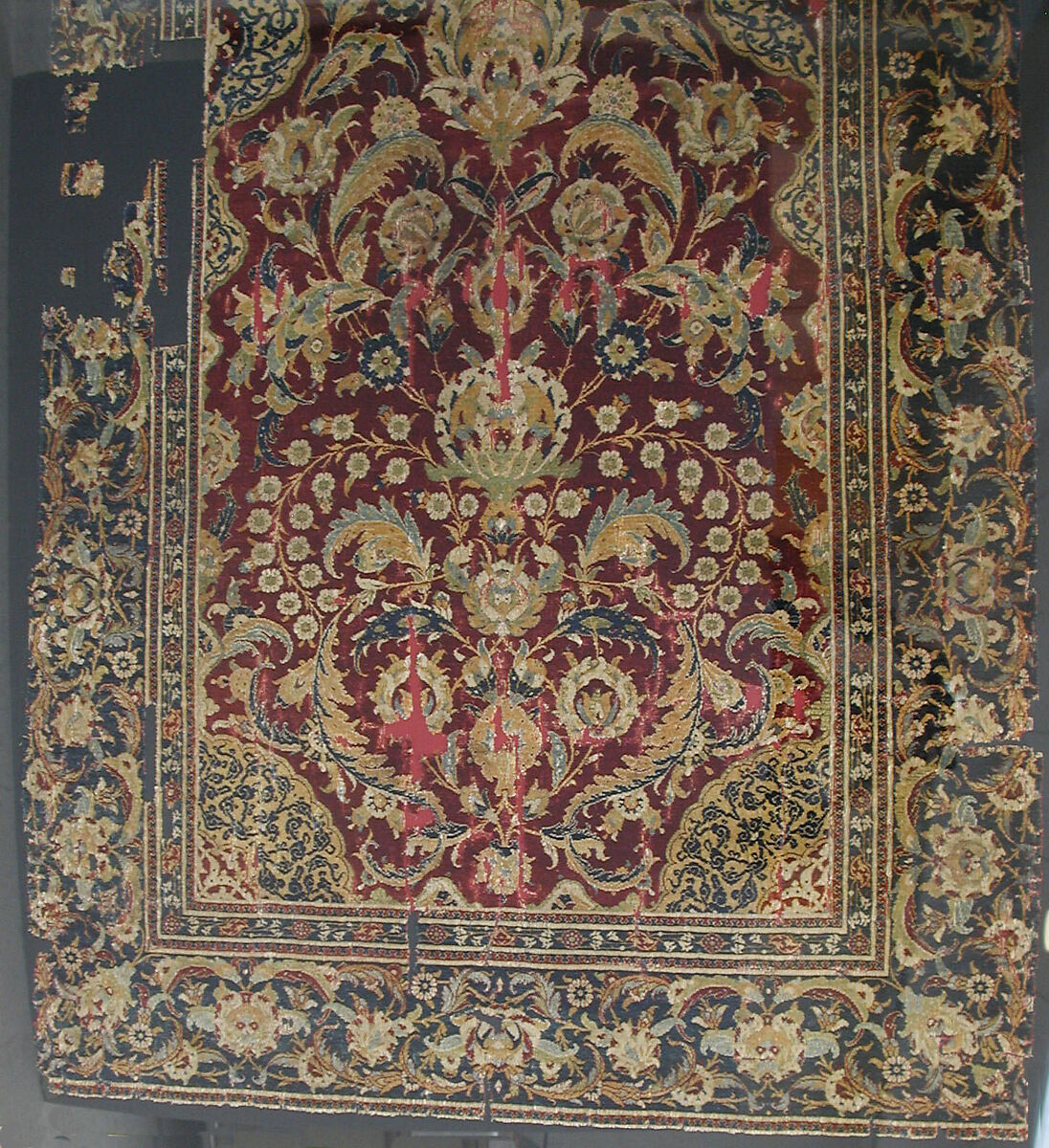 Prayer Rug, Silk, wool; asymmetrically knotted thread