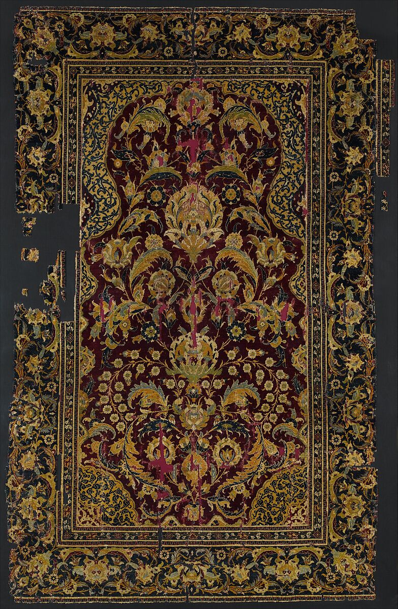 Prayer Rug, Silk, wool; asymmetrically knotted thread 