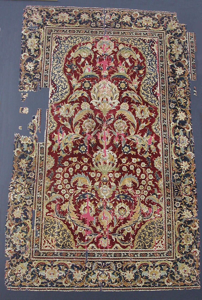 Prayer Rug, Silk, wool; asymmetrically knotted thread