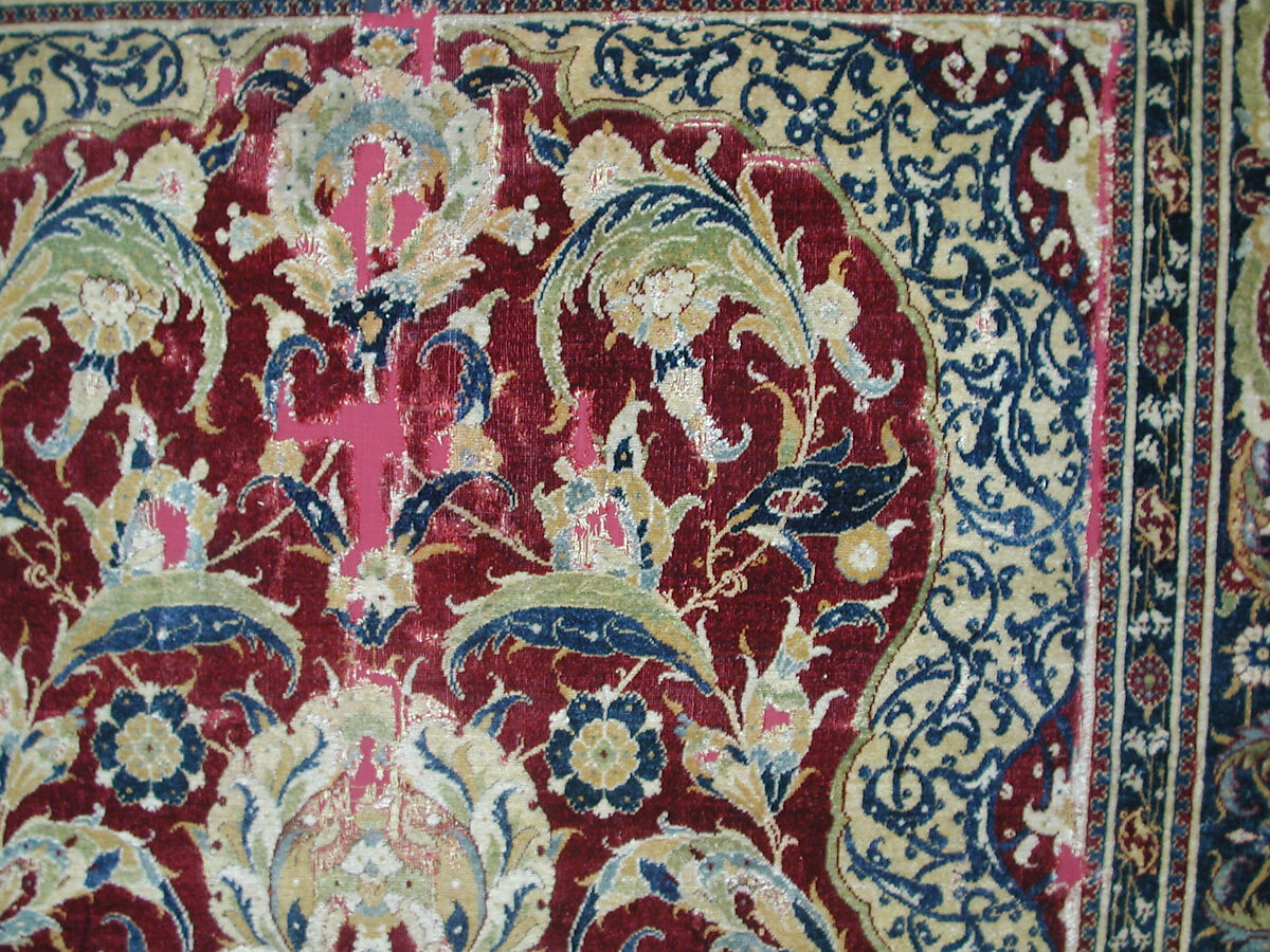 Prayer Rug, Silk, wool; asymmetrically knotted thread