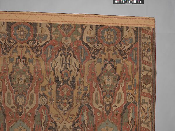 Carpet, Cotton (warp), wool (weft); symmetrically woven pile