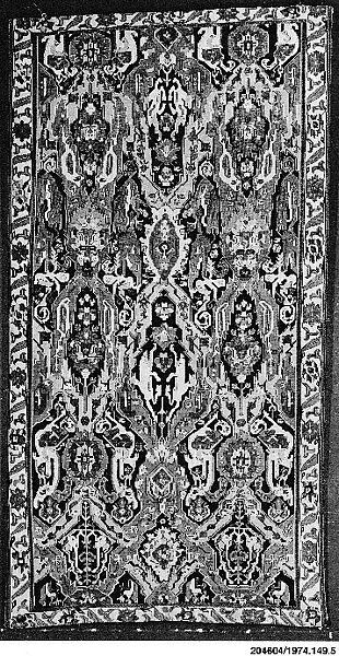 Carpet, Cotton (warp), wool (weft); symmetrically woven pile