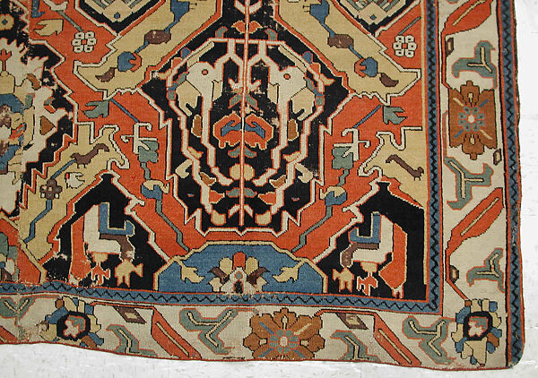 Carpet, Cotton (warp), wool (weft); symmetrically woven pile