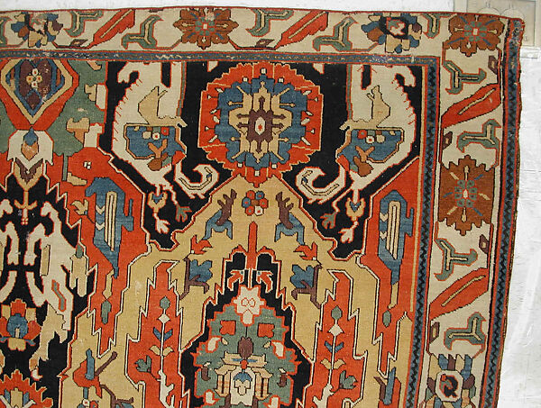 Carpet, Cotton (warp), wool (weft); symmetrically woven pile