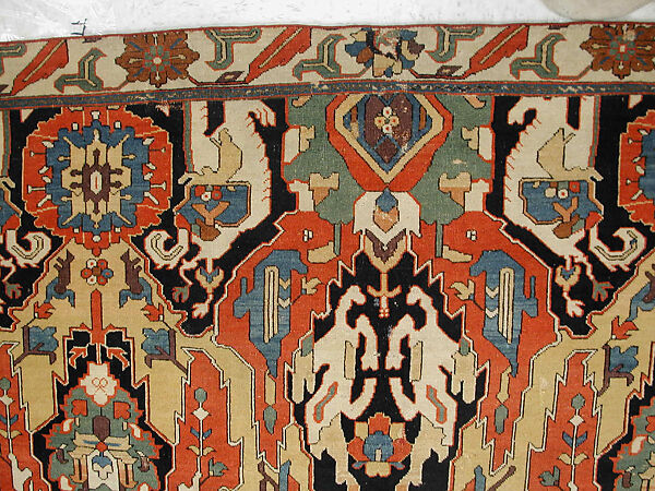Carpet, Cotton (warp), wool (weft); symmetrically woven pile
