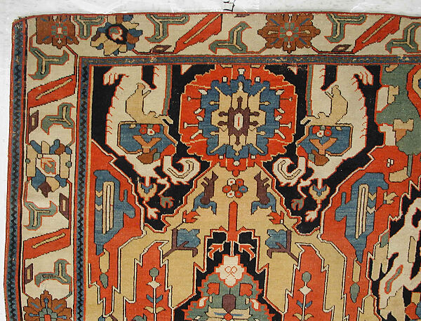 Carpet, Cotton (warp), wool (weft); symmetrically woven pile