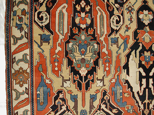 Carpet, Cotton (warp), wool (weft); symmetrically woven pile