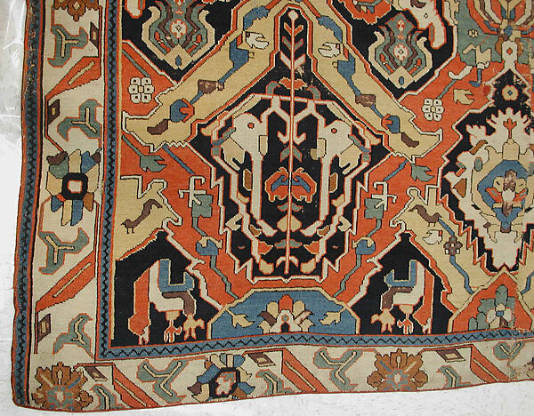 Carpet, Cotton (warp), wool (weft); symmetrically woven pile