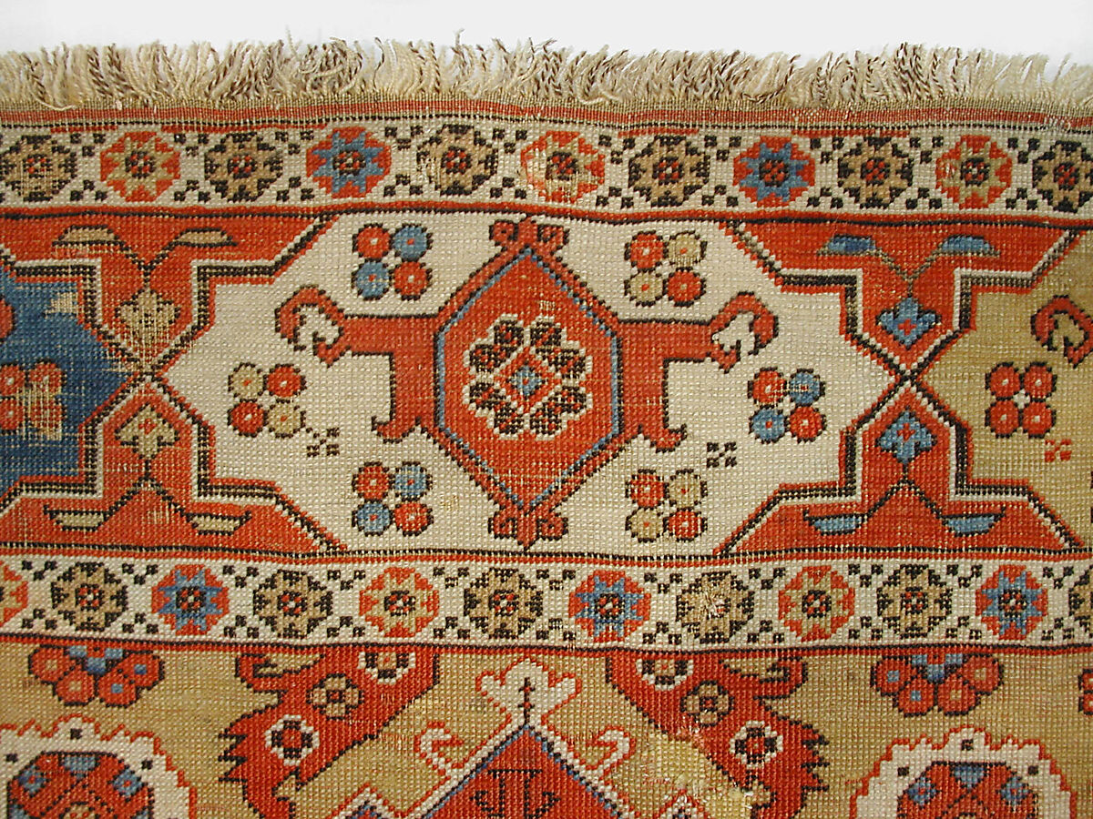 Carpet, Wool (warp, weft and pile); symmetrically knotted pile