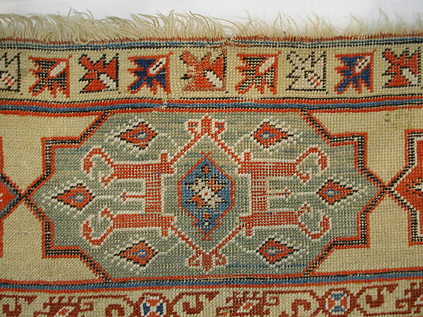 Carpet, Wool (warp, weft and pile); symmetrically knotted pile