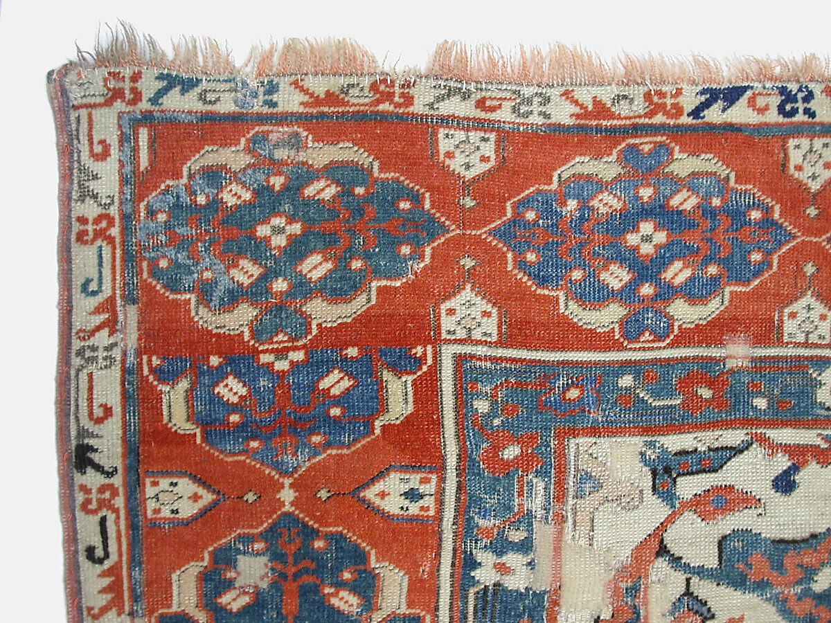 Carpet, Wool (warp, weft and pile); symmetrically knotted pile