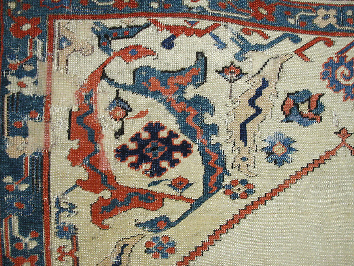 Carpet, Wool (warp, weft and pile); symmetrically knotted pile