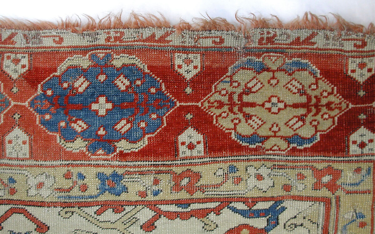 Carpet, Wool (warp, weft and pile); symmetrically knotted pile