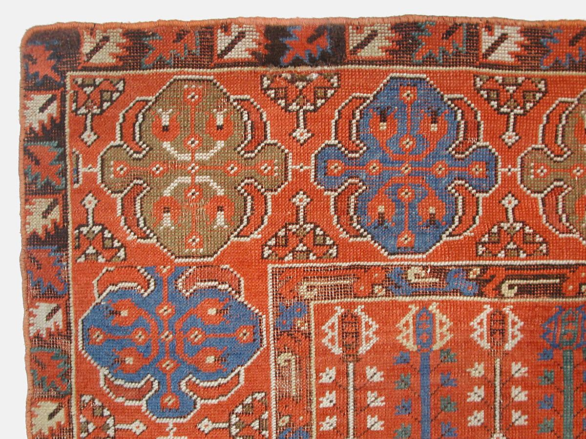 Prayer Rug with Triple Arch Design, Wool (warp, weft, and pile); symmetrically knotted pile