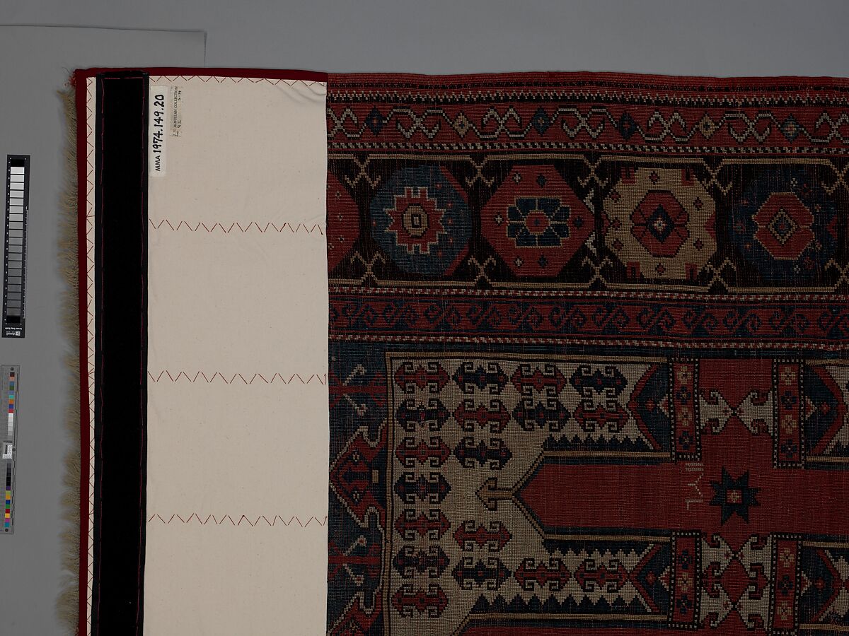 Carpet with Double-Ended Triple Niche, Wool (warp, weft, and pile); symmetrically knotted pile