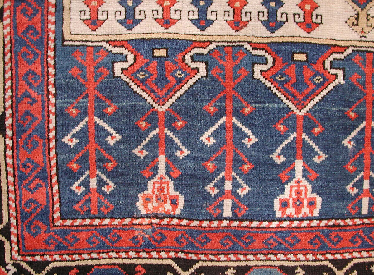 Carpet with Double-Ended Triple Niche, Wool (warp, weft, and pile); symmetrically knotted pile