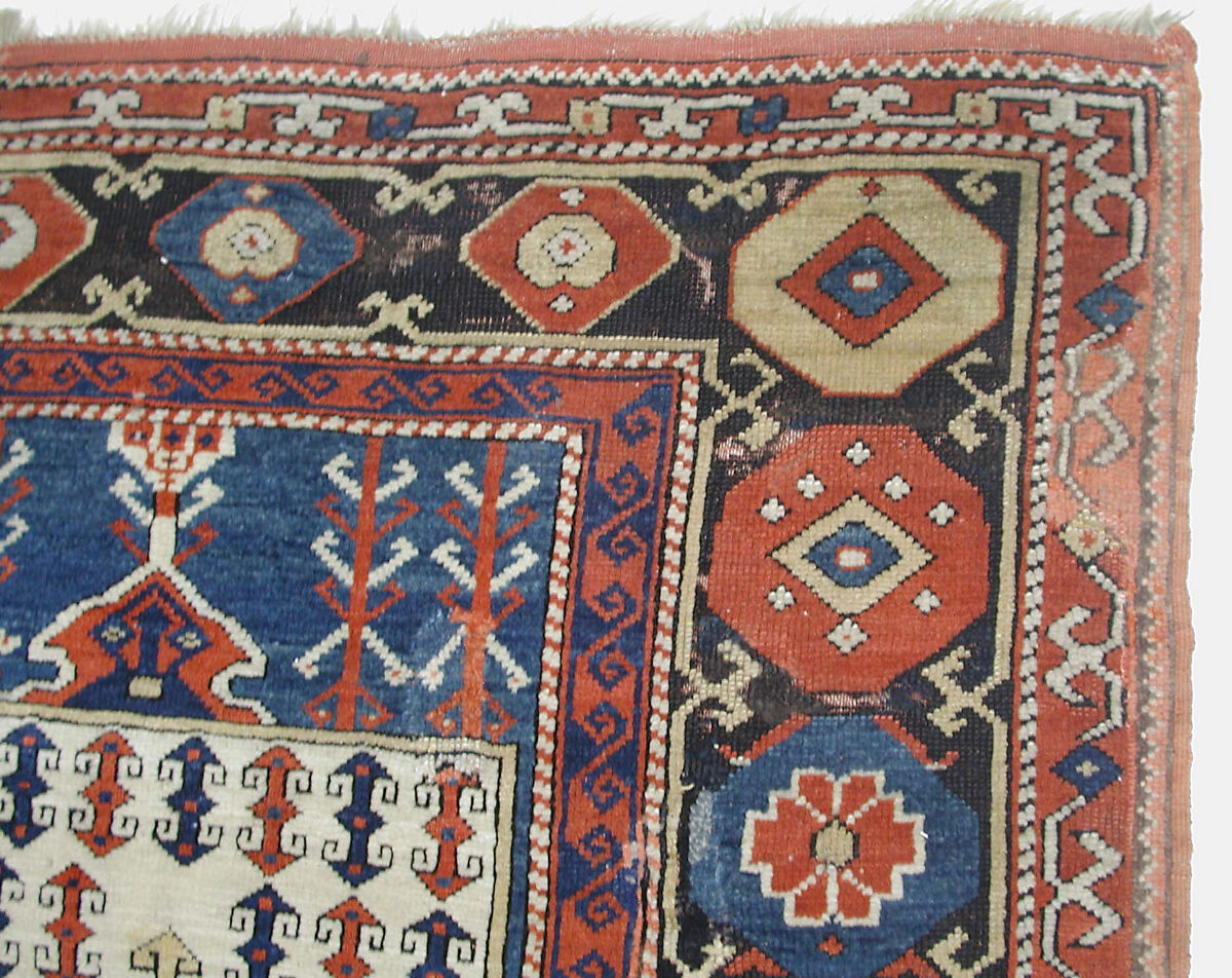 Carpet with Double-Ended Triple Niche, Wool (warp, weft, and pile); symmetrically knotted pile