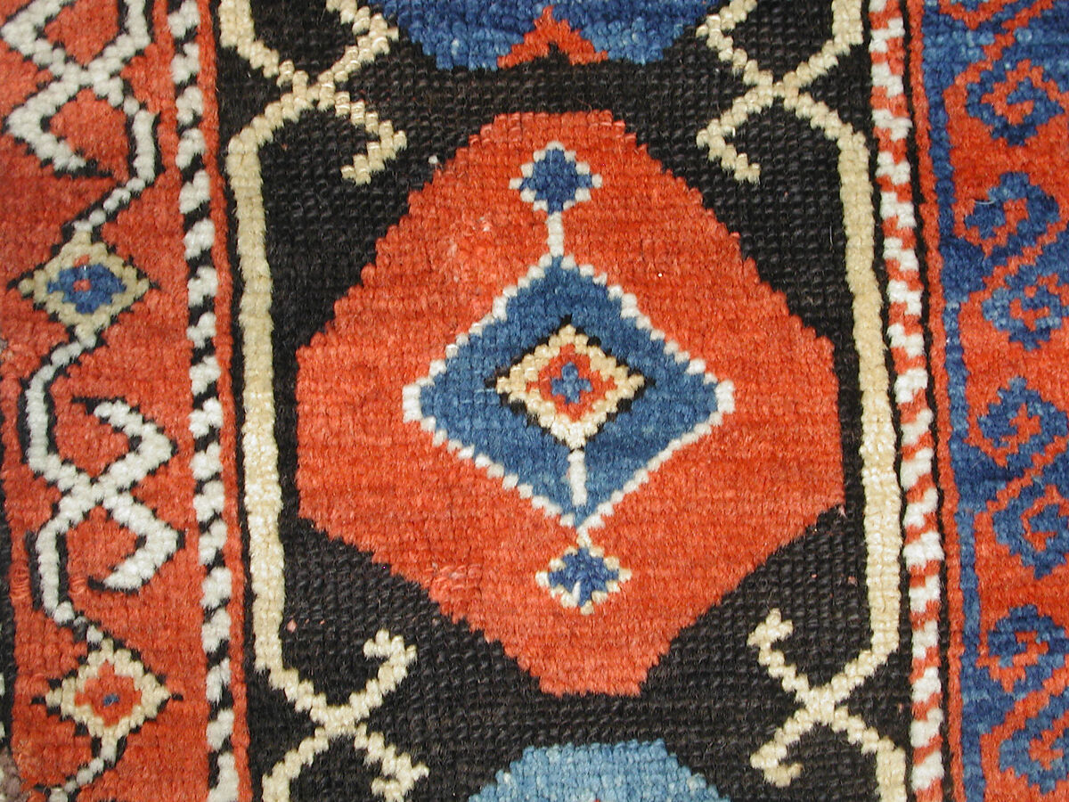 Carpet with Double-Ended Triple Niche, Wool (warp, weft, and pile); symmetrically knotted pile
