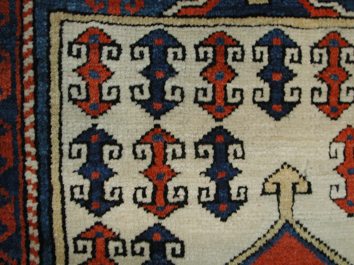 Carpet with Double-Ended Triple Niche, Wool (warp, weft, and pile); symmetrically knotted pile