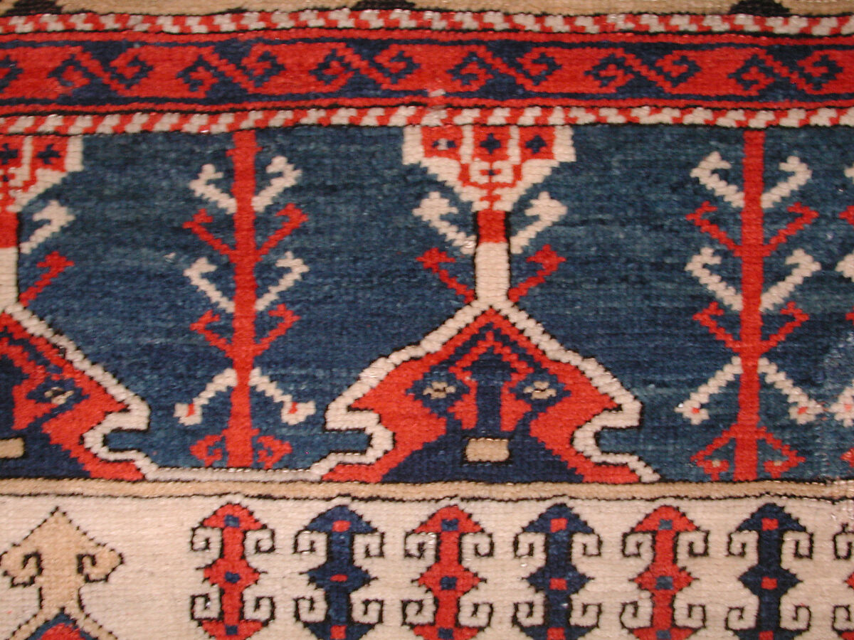 Carpet with Double-Ended Triple Niche, Wool (warp, weft, and pile); symmetrically knotted pile