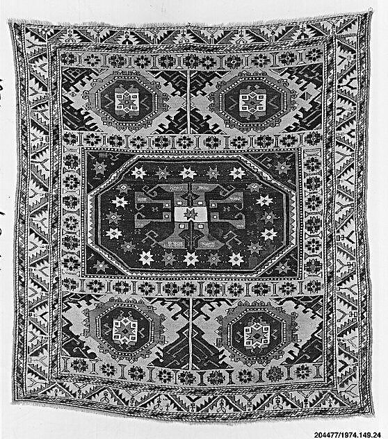 Holbein Ezine Carpet, Wool (warp, weft, and pile); symmetrically knotted pile
