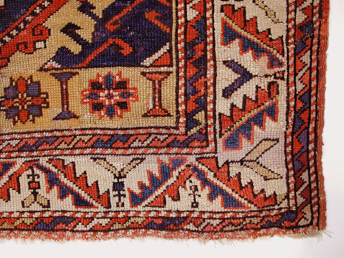 Holbein Ezine Carpet, Wool (warp, weft, and pile); symmetrically knotted pile