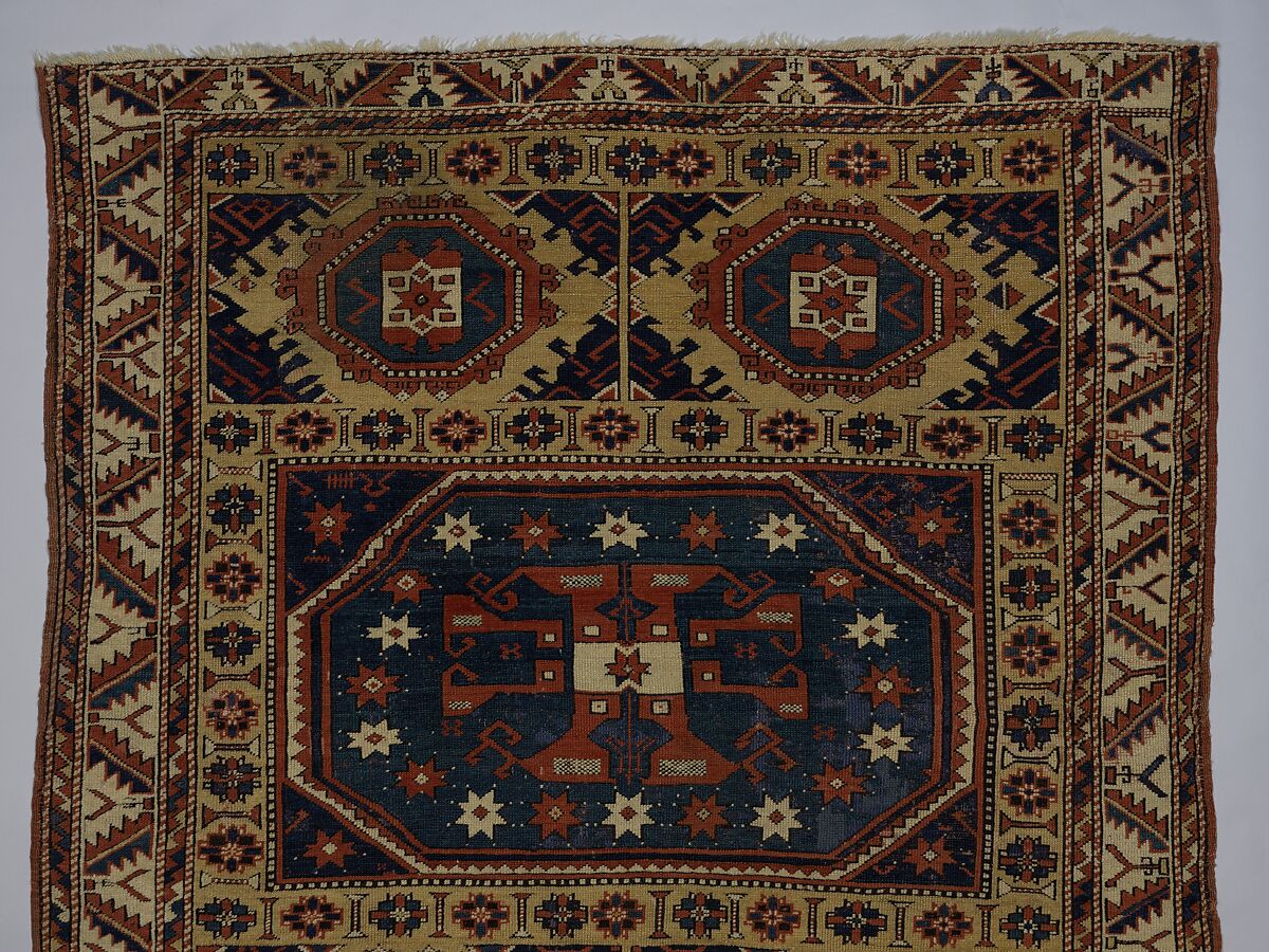 Holbein Ezine Carpet, Wool (warp, weft, and pile); symmetrically knotted pile