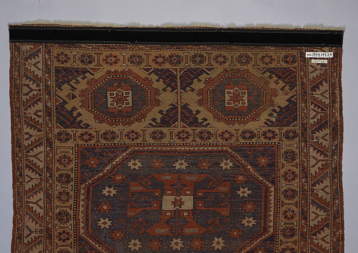 Holbein Ezine Carpet, Wool (warp, weft, and pile); symmetrically knotted pile
