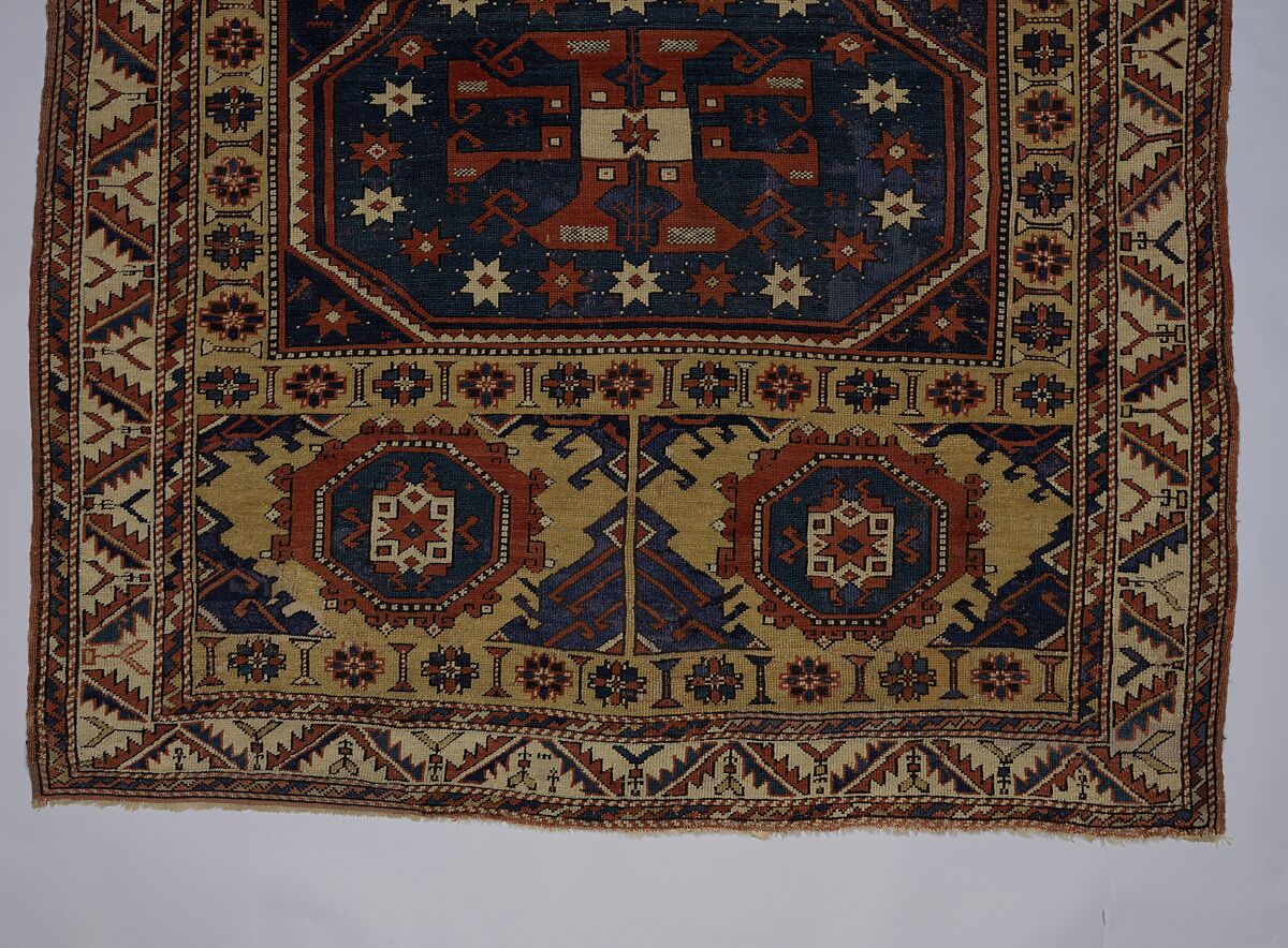 Holbein Ezine Carpet, Wool (warp, weft, and pile); symmetrically knotted pile