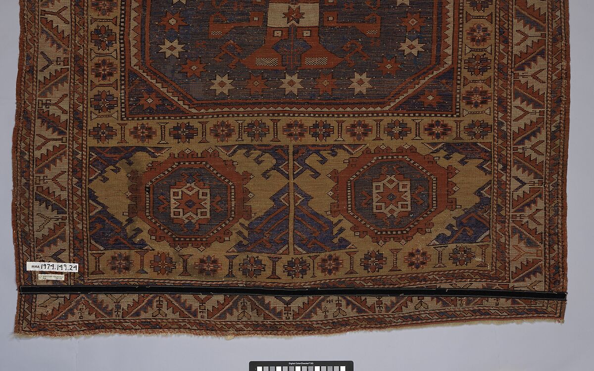 Holbein Ezine Carpet, Wool (warp, weft, and pile); symmetrically knotted pile