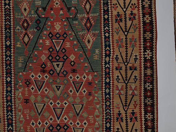 Carpet, Wool (warp and weft); tapestry weave