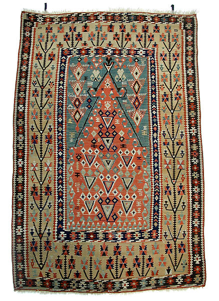 Carpet, Wool (warp and weft); tapestry weave