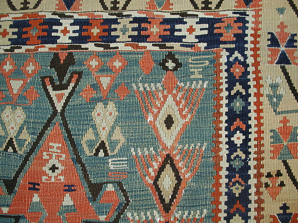 Carpet, Wool (warp and weft); tapestry weave