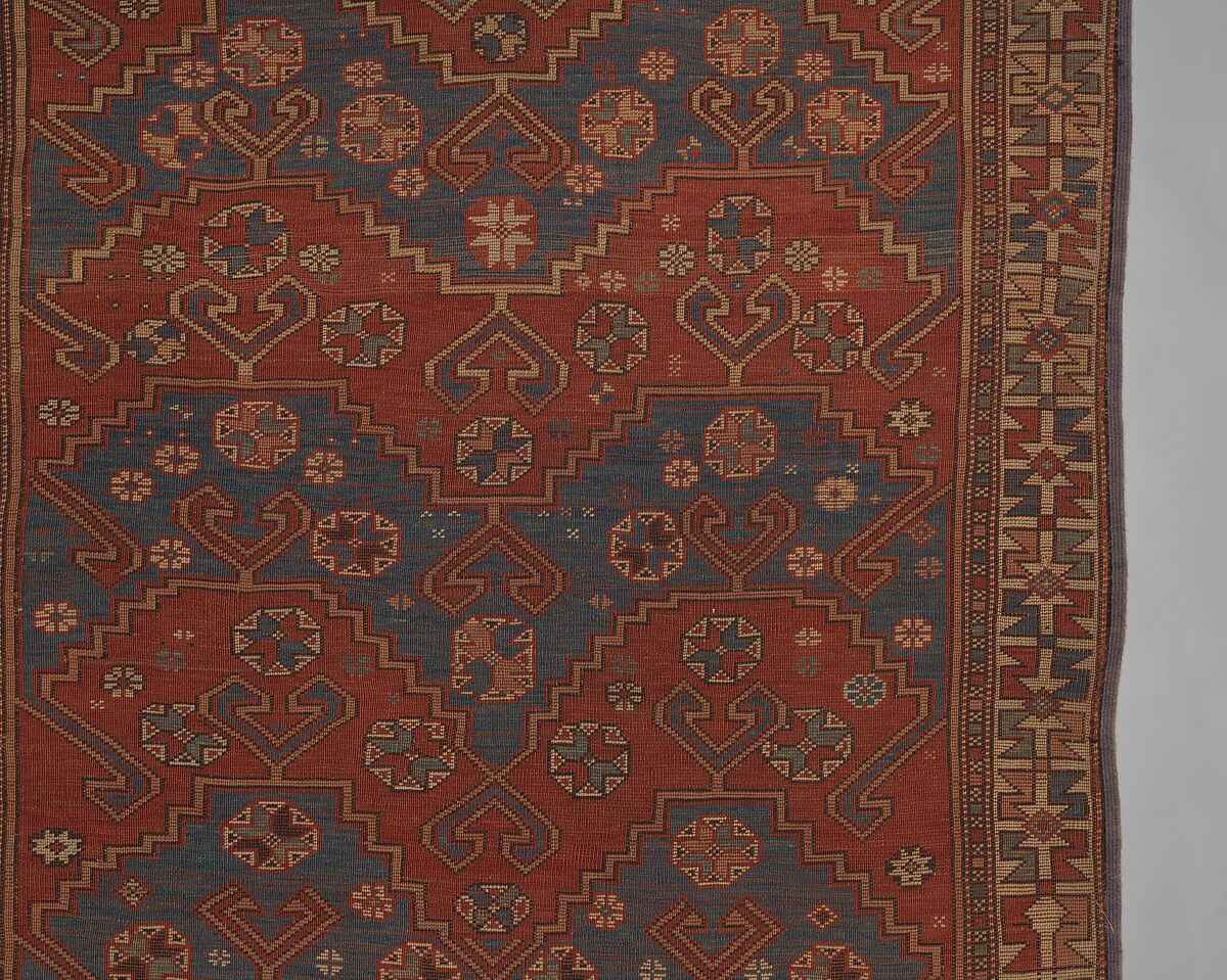 Carpet, Wool (warp, weft, and pile); symmetrically knotted pile
