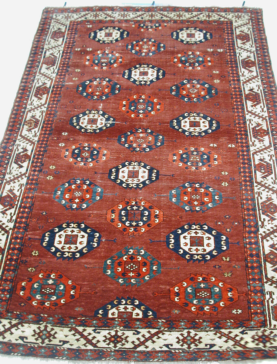 Yomut Main Carpet, Wool pile on wool and cotton foundation