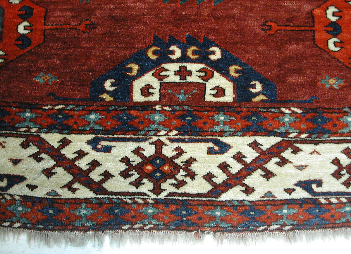 Yomut Main Carpet, Wool pile on wool and cotton foundation