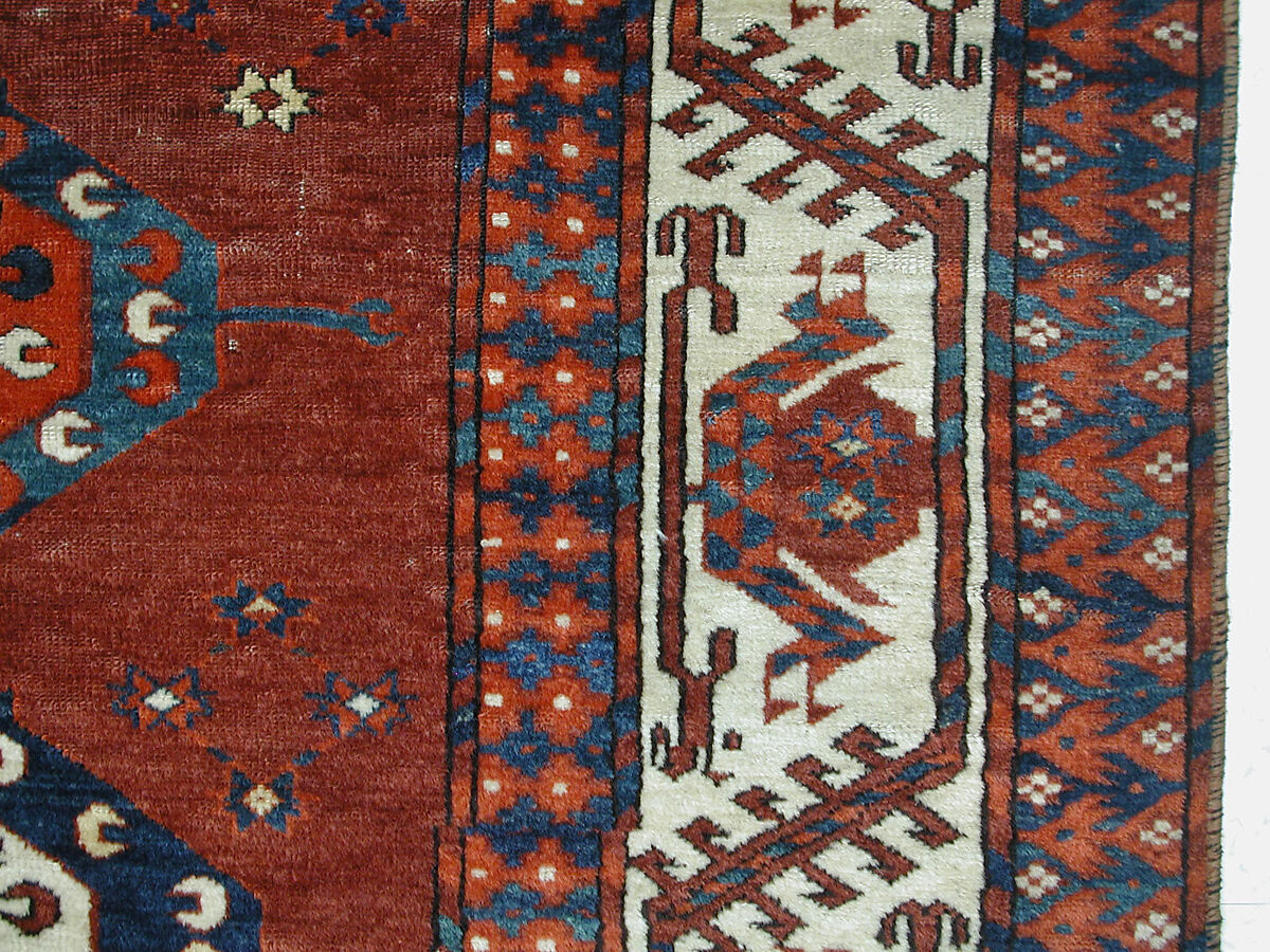 Yomut Main Carpet, Wool pile on wool and cotton foundation