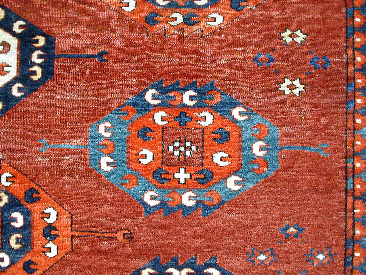 Yomut Main Carpet, Wool pile on wool and cotton foundation
