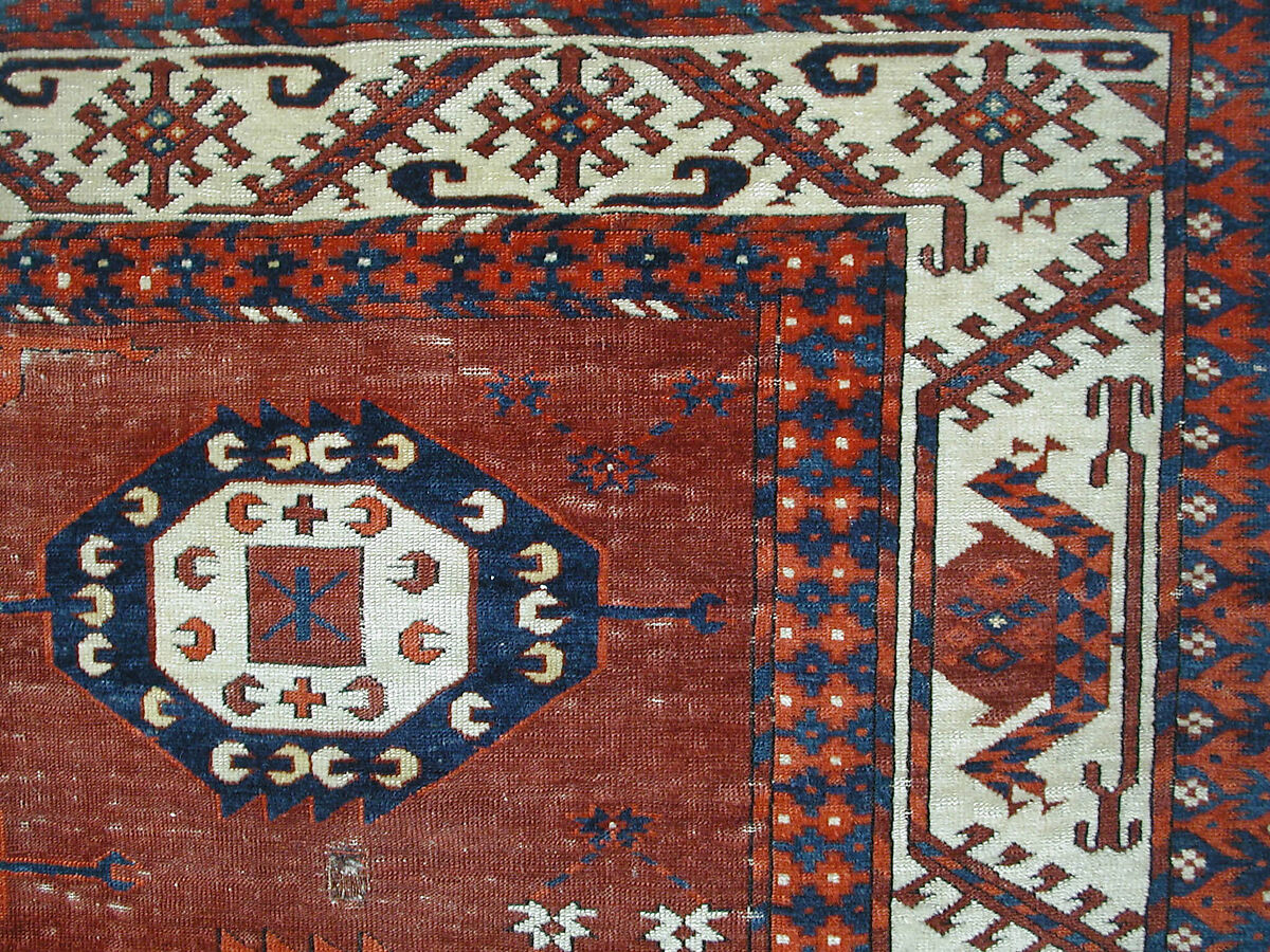 Yomut Main Carpet, Wool pile on wool and cotton foundation