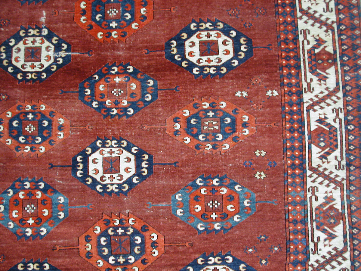 Yomut Main Carpet, Wool pile on wool and cotton foundation