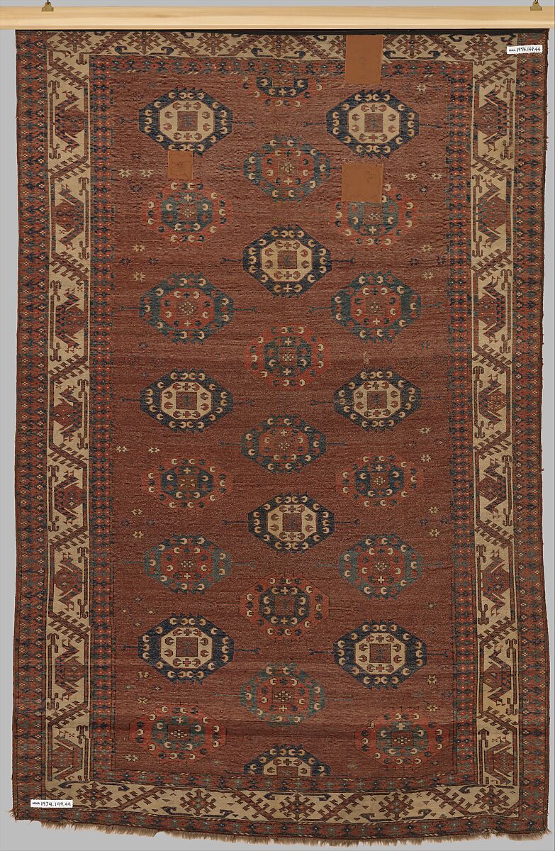 Yomut Main Carpet, Wool pile on wool and cotton foundation